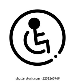 Modern round wheelchair icon. Disability symbol. Vector.