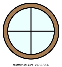 Modern round window, great design for any purposes. Vector illustration. stock image.