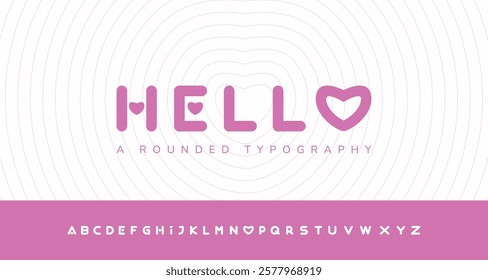 Modern rounded font lowercase alphabet. Rounded angles letter set simple playful fashion school children style type. Love base font.  minimalist clean digital typography