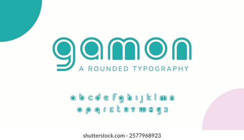 Modern rounded font lowercase alphabet. Rounded angles letter set simple playful fashion school children style type. Love base font.  minimalist clean digital typography