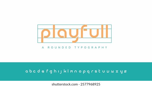 Modern rounded font lowercase alphabet. Rounded angles letter set simple playful fashion school children style type. Love base font.  minimalist clean digital typography