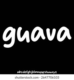 Modern rounded guava alphabet display font vector illustration