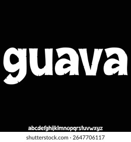 Moderna Ilustración vectorial de fuente de visualización de alfabeto de guayaba redondeada