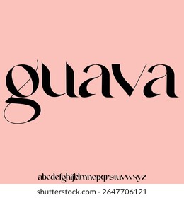 Modern rounded guava alphabet display font vector illustration