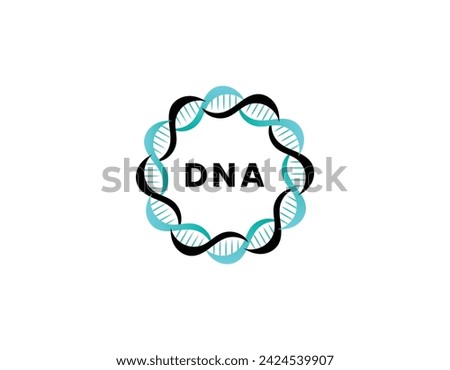 Modern Rounded Helix DNA Logo Design Template