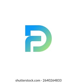 Modern Rounded Letter D F Monogram Logo