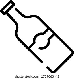 Moderne abgerundete Umriss Valentine Flaschensymbol