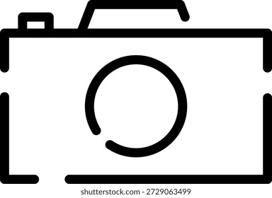 Modern Rounded Outline Valentine Camera Icon