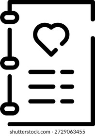 Icono redondeado moderno del menú de San Valentín