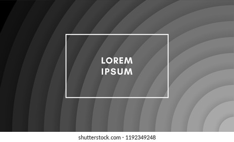 Modern rounded overlap black background. Abstract vector template with grey shadows.