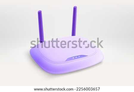 Modern router. 3d vector icon isolated on white background