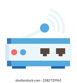 Modern router icon representing high-speed internet connectivity, WiFi networking, and seamless communication for home and office use.