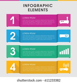 Modern router infographic template. infographic design with router icons includes router. can be used for presentation, diagram, annual report, web design. 