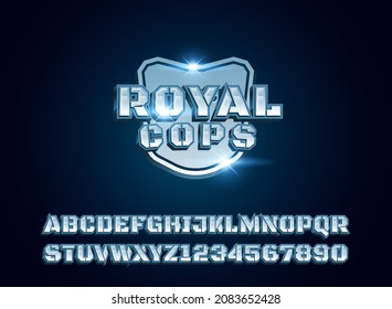 modern royal corps with shield text effect