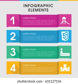Modern royal infographic template. infographic design with royal icons includes castle. can be used for presentation, diagram, annual report, web design.