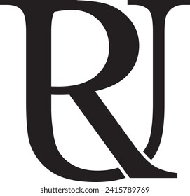 diseño moderno de logotipo vectorial de letras RU o UR