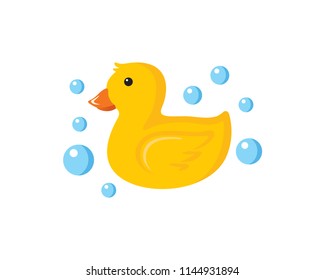 Rubber Duck Soap Foam Isolated White Stock Vector (Royalty Free) 2081143327