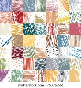 Modern rugged patchwork pattern, created by enhancing certain details of a natural palm leaf