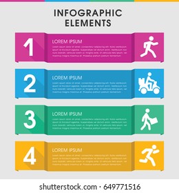 Modern runner infographic template. infographic design with runner icons includes running, courier. can be used for presentation, diagram, annual report, web design.