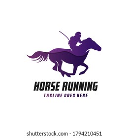 modern running horse logo design