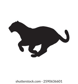 Modern Running Leopard Silhouette for Unique and Trendy Graphics - Leopard Vector - Leopard Icon
