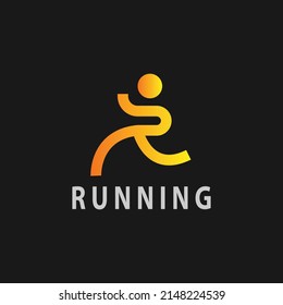 Modern running logo design. illustration of man running.