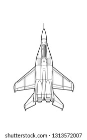 Modern Russian jet fighter aircraft. Vector draw