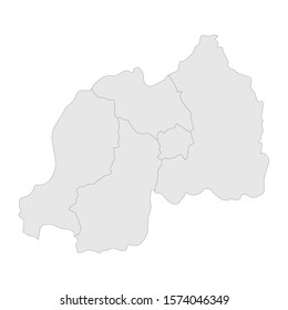 Modern rwanda map with provinces highlighted gray background vector illustration. Perfect for business concepts, backgrounds, backdrop, label and wallpapers.