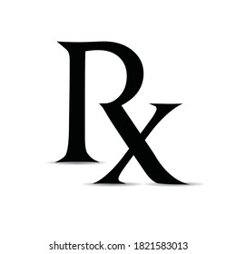 modern rx logo icon symbol for physician and doctor's medication and prescription not over the counter medication