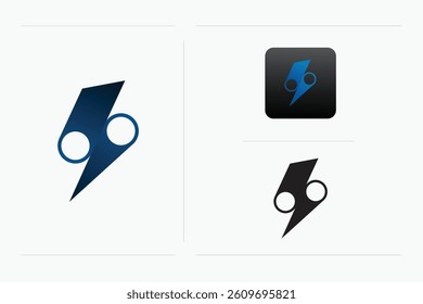Modern S and B letter logo shaped like electric scissors with a lightning bolt. Great for startups, tech tools, grooming brands, or barbershops.