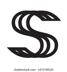Modern S character logo typography