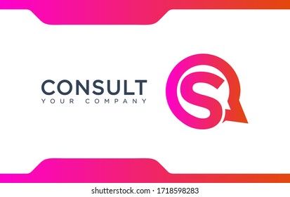 Modern S Letter Consulting agency company logo. creative emblem talk design. initial brand template.