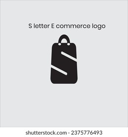 Logo de una carta de comercio electrónico moderna en S