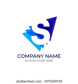 Modern S letter logo । technology s Logo design । up logo। arrow icon