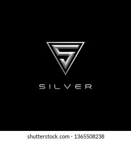 Modern S Letter Silver logo for technology business all company with modern high end look