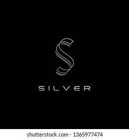 Modern S Letter Silver logo for technology fashion business all company with modern high end look