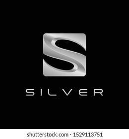 Modern S Letter Silver logo for technology fashion business all company with modern high end look