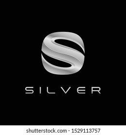 Modern S Letter Silver logo for technology fashion business all company with modern high end look