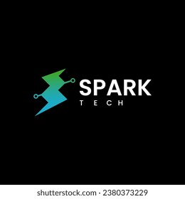 Modern S Letter Spark Tech Company Logo Design