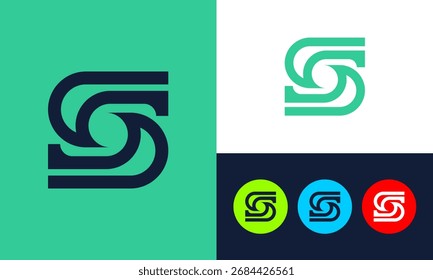 Plantilla moderna del logotipo de la línea S