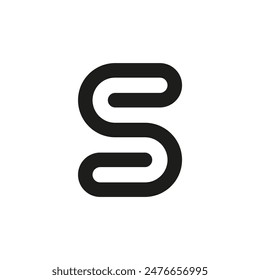 Modern S logo with black color. Isolated on a white background.