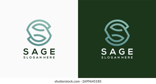 Modern S Logo with Organic Leaf Shape for Branding