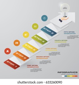 Modern s step with stair and arrow infographics. EPS10