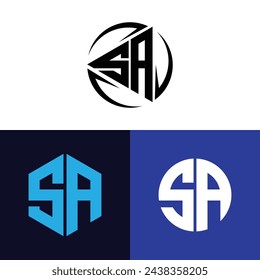 modern sa latter logo design