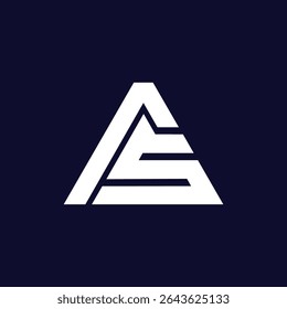 Modern AS SA triangle monogram logo with minimal style for branding, identity, and business design.