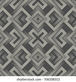 Modern Sacred Geometry Background. Abstract Fabric Pattern. Wrapping Paper Aztec Ornament
