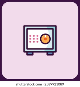 Modern Safe Icon: Secure Digital Assets Graphic
