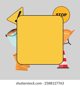 Modern safety or warning element design illustration