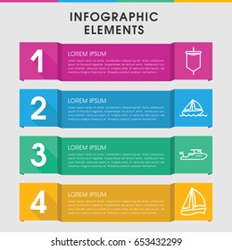 Modern sail infographic template. infographic design with sail icons includes boat, sail. can be used for presentation, diagram, annual report, web design.