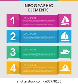 Modern sailboat infographic template. infographic design with sailboat icons includes boat. can be used for presentation, diagram, annual report, web design.